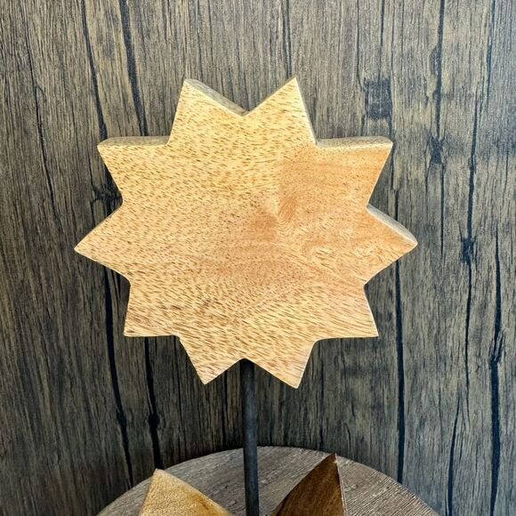Home Decor Mango Wood SUNFLOWER Sitter NEW FAST SHIP - Picture 6 of 7